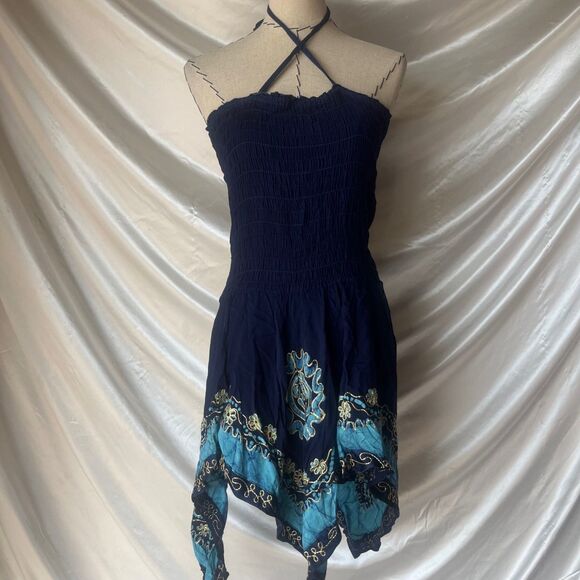 L.S.I Deadstock Fairy indie cottage halter flowy dress - Picture 1 of 7